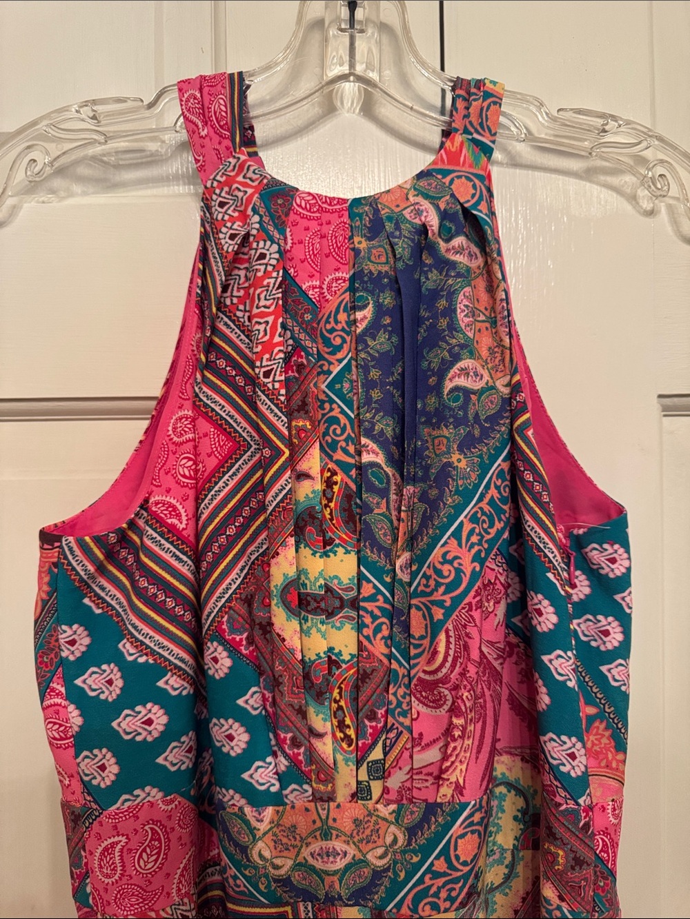 Eliza J Pink & Teal Paisley Halter Maxi Dress - Beautiful Dress